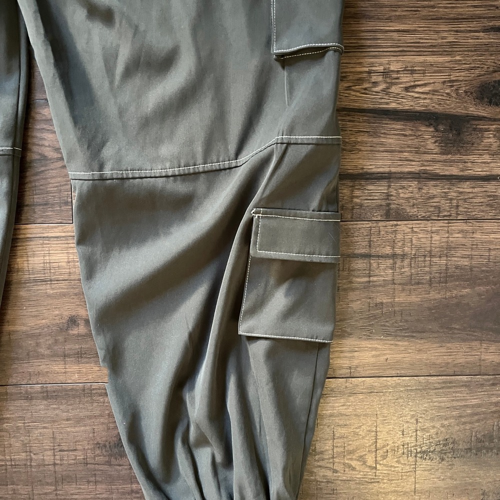 Forever 21 Women's Cargo Skater Pants Baggy Gray Joggers Size XL - Picture 7 of 9